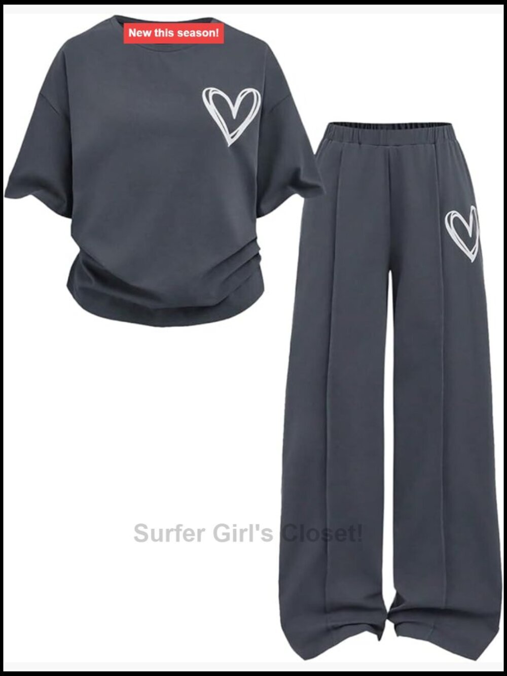 Girls 2 Piece Sweatsuit Set Short Sleeve Tee & Pants Streetwear
